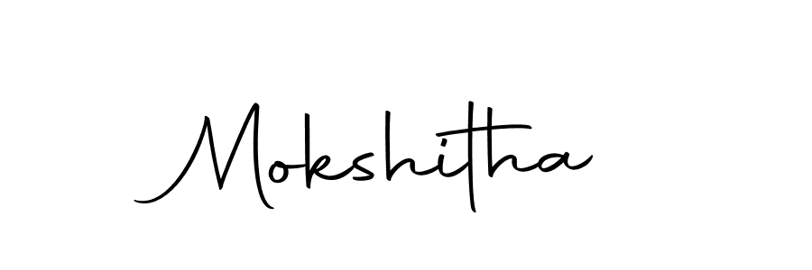 Design your own signature with our free online signature maker. With this signature software, you can create a handwritten (Autography-DOLnW) signature for name Mokshitha. Mokshitha signature style 10 images and pictures png