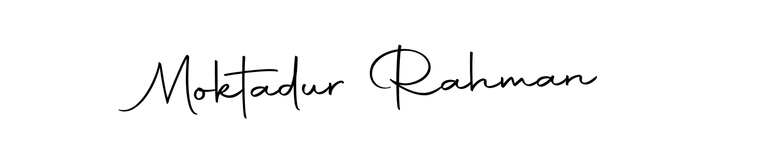 How to make Moktadur Rahman name signature. Use Autography-DOLnW style for creating short signs online. This is the latest handwritten sign. Moktadur Rahman signature style 10 images and pictures png