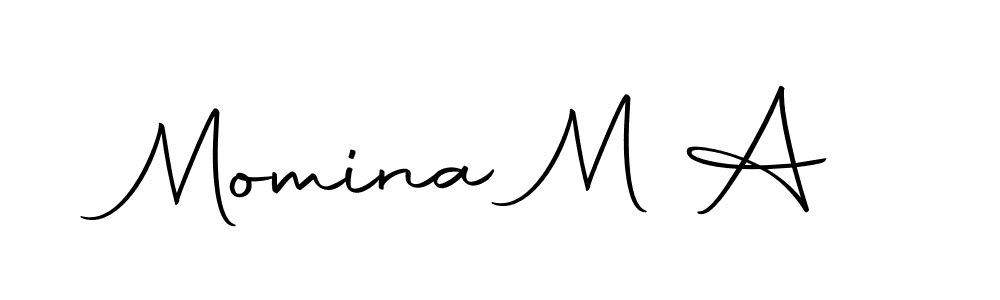 Make a beautiful signature design for name Momina M A. With this signature (Autography-DOLnW) style, you can create a handwritten signature for free. Momina M A signature style 10 images and pictures png