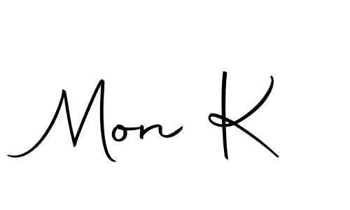 Design your own signature with our free online signature maker. With this signature software, you can create a handwritten (Autography-DOLnW) signature for name Mon K. Mon K signature style 10 images and pictures png