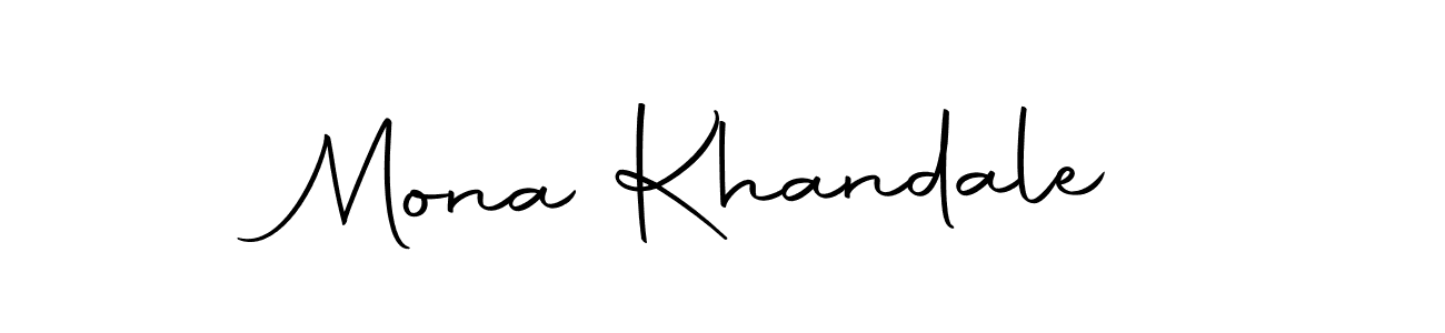 How to make Mona Khandale name signature. Use Autography-DOLnW style for creating short signs online. This is the latest handwritten sign. Mona Khandale signature style 10 images and pictures png