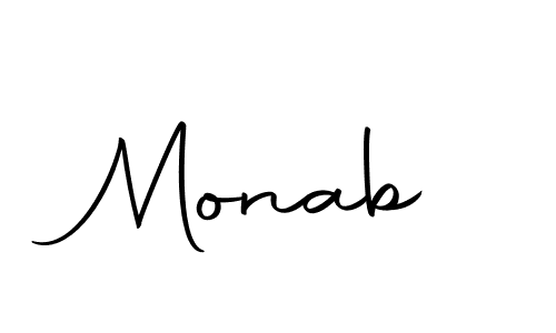 Use a signature maker to create a handwritten signature online. With this signature software, you can design (Autography-DOLnW) your own signature for name Monab. Monab signature style 10 images and pictures png