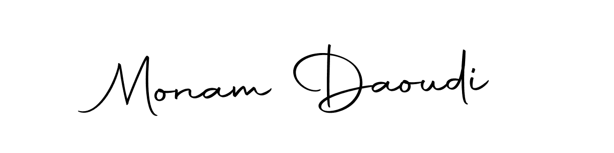 Make a beautiful signature design for name Monam Daoudi. Use this online signature maker to create a handwritten signature for free. Monam Daoudi signature style 10 images and pictures png