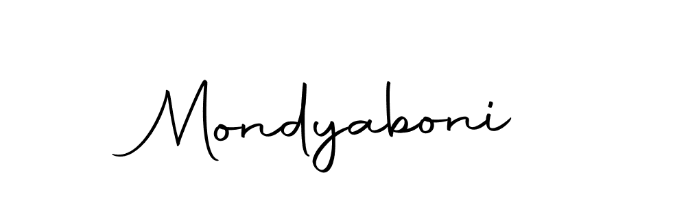 Use a signature maker to create a handwritten signature online. With this signature software, you can design (Autography-DOLnW) your own signature for name Mondyaboni. Mondyaboni signature style 10 images and pictures png