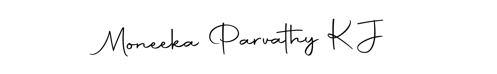 Here are the top 10 professional signature styles for the name Moneeka Parvathy K J. These are the best autograph styles you can use for your name. Moneeka Parvathy K J signature style 10 images and pictures png