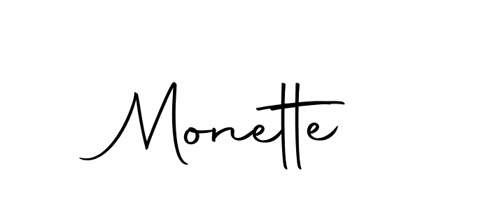 Create a beautiful signature design for name Monette. With this signature (Autography-DOLnW) fonts, you can make a handwritten signature for free. Monette signature style 10 images and pictures png