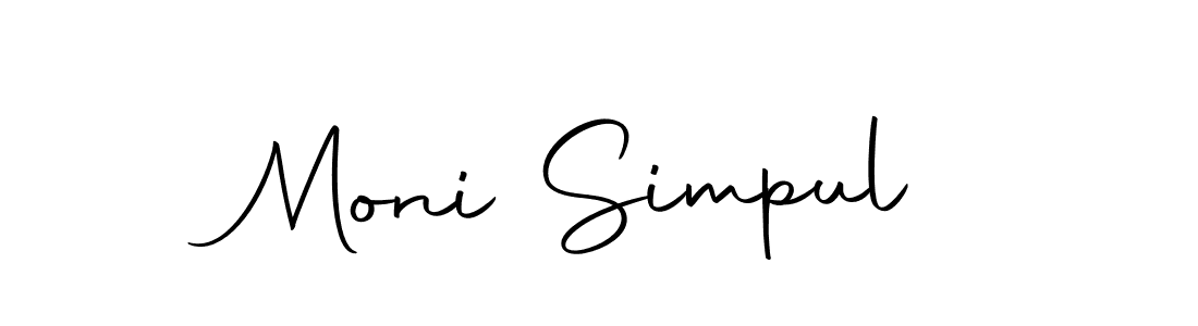 The best way (Autography-DOLnW) to make a short signature is to pick only two or three words in your name. The name Moni Simpul include a total of six letters. For converting this name. Moni Simpul signature style 10 images and pictures png