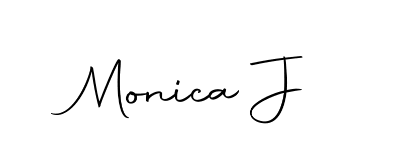 Create a beautiful signature design for name Monica J. With this signature (Autography-DOLnW) fonts, you can make a handwritten signature for free. Monica J signature style 10 images and pictures png