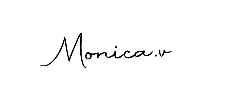 Design your own signature with our free online signature maker. With this signature software, you can create a handwritten (Autography-DOLnW) signature for name Monica.v. Monica.v signature style 10 images and pictures png