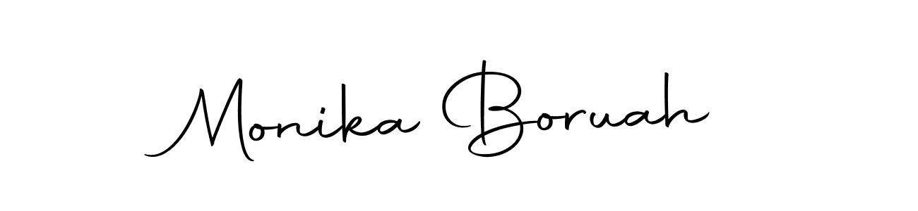 How to make Monika Boruah name signature. Use Autography-DOLnW style for creating short signs online. This is the latest handwritten sign. Monika Boruah signature style 10 images and pictures png