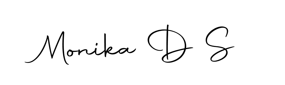 Create a beautiful signature design for name Monika D S. With this signature (Autography-DOLnW) fonts, you can make a handwritten signature for free. Monika D S signature style 10 images and pictures png