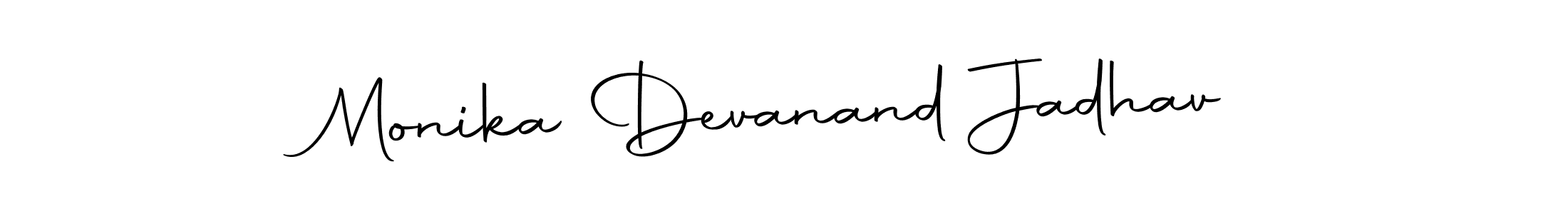 You should practise on your own different ways (Autography-DOLnW) to write your name (Monika Devanand Jadhav) in signature. don't let someone else do it for you. Monika Devanand Jadhav signature style 10 images and pictures png