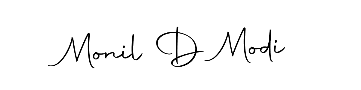 Make a beautiful signature design for name Monil D Modi. With this signature (Autography-DOLnW) style, you can create a handwritten signature for free. Monil D Modi signature style 10 images and pictures png