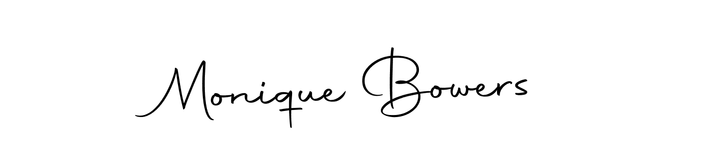 How to make Monique Bowers name signature. Use Autography-DOLnW style for creating short signs online. This is the latest handwritten sign. Monique Bowers signature style 10 images and pictures png