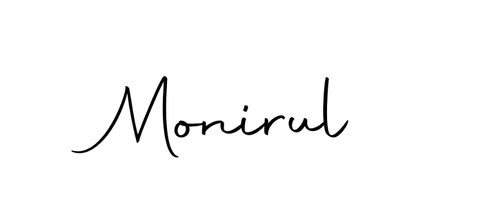 Use a signature maker to create a handwritten signature online. With this signature software, you can design (Autography-DOLnW) your own signature for name Monirul. Monirul signature style 10 images and pictures png