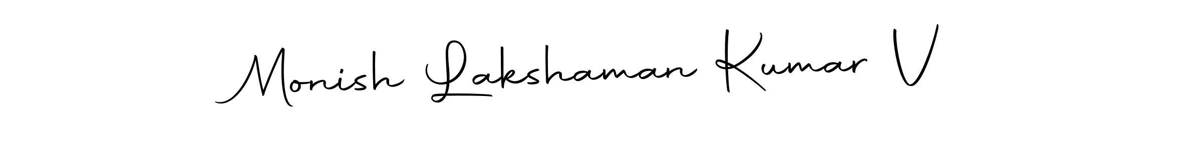 Monish Lakshaman Kumar V stylish signature style. Best Handwritten Sign (Autography-DOLnW) for my name. Handwritten Signature Collection Ideas for my name Monish Lakshaman Kumar V. Monish Lakshaman Kumar V signature style 10 images and pictures png