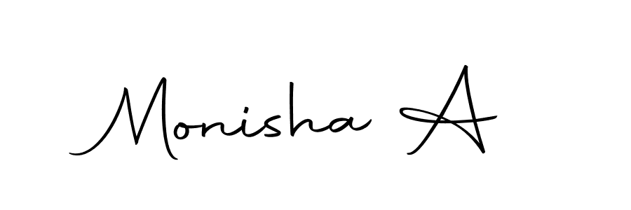 Make a beautiful signature design for name Monisha A. With this signature (Autography-DOLnW) style, you can create a handwritten signature for free. Monisha A signature style 10 images and pictures png