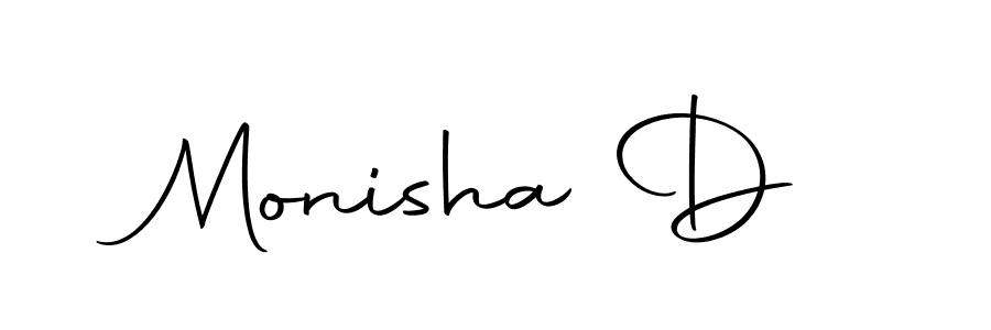 Make a beautiful signature design for name Monisha D. Use this online signature maker to create a handwritten signature for free. Monisha D signature style 10 images and pictures png