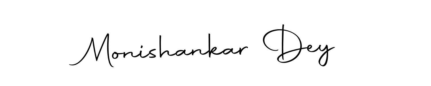 How to make Monishankar Dey name signature. Use Autography-DOLnW style for creating short signs online. This is the latest handwritten sign. Monishankar Dey signature style 10 images and pictures png