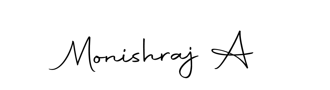 How to make Monishraj A signature? Autography-DOLnW is a professional autograph style. Create handwritten signature for Monishraj A name. Monishraj A signature style 10 images and pictures png