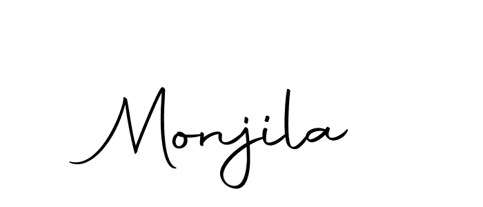 How to make Monjila signature? Autography-DOLnW is a professional autograph style. Create handwritten signature for Monjila name. Monjila signature style 10 images and pictures png