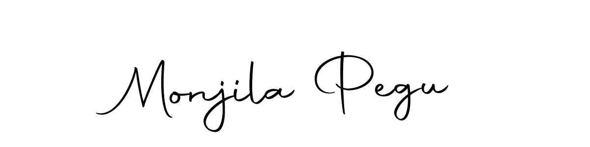 if you are searching for the best signature style for your name Monjila Pegu. so please give up your signature search. here we have designed multiple signature styles  using Autography-DOLnW. Monjila Pegu signature style 10 images and pictures png