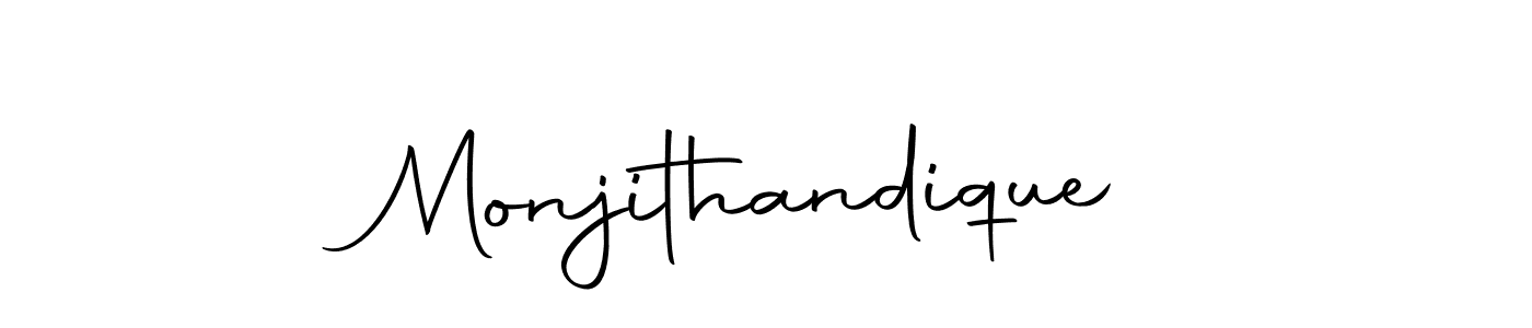 You should practise on your own different ways (Autography-DOLnW) to write your name (Monjithandique) in signature. don't let someone else do it for you. Monjithandique signature style 10 images and pictures png