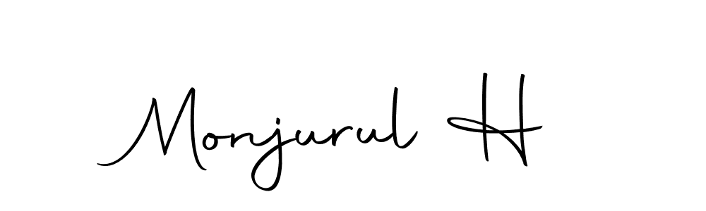 Make a beautiful signature design for name Monjurul H. Use this online signature maker to create a handwritten signature for free. Monjurul H signature style 10 images and pictures png