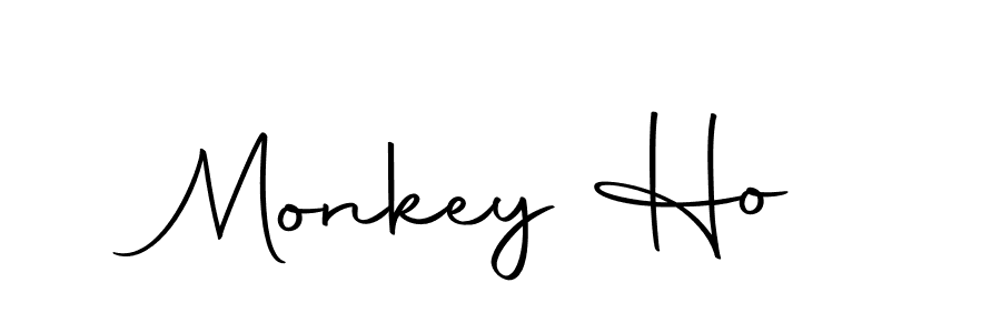 Design your own signature with our free online signature maker. With this signature software, you can create a handwritten (Autography-DOLnW) signature for name Monkey Ho. Monkey Ho signature style 10 images and pictures png