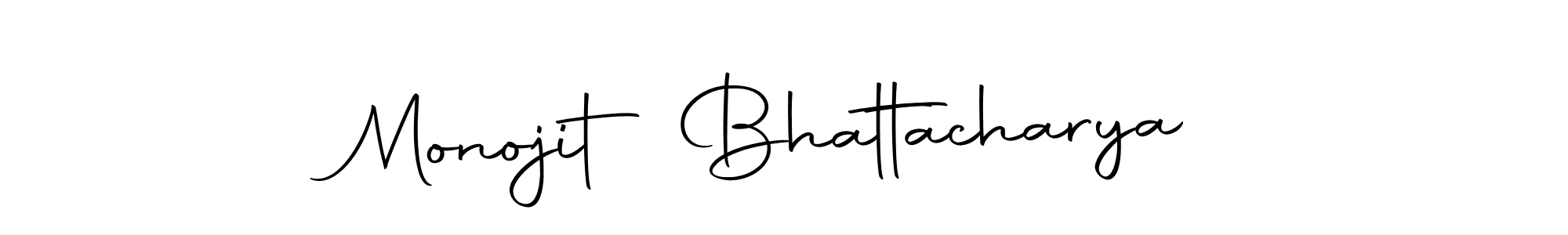 How to make Monojit Bhattacharya name signature. Use Autography-DOLnW style for creating short signs online. This is the latest handwritten sign. Monojit Bhattacharya signature style 10 images and pictures png