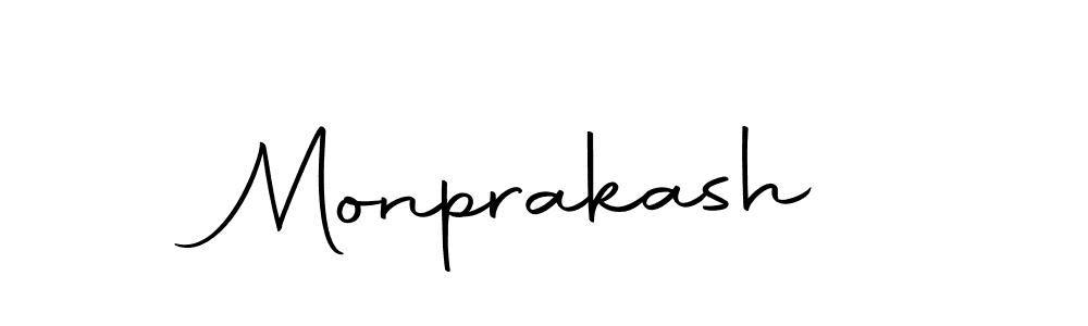 Design your own signature with our free online signature maker. With this signature software, you can create a handwritten (Autography-DOLnW) signature for name Monprakash. Monprakash signature style 10 images and pictures png