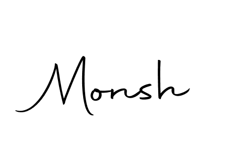 Make a beautiful signature design for name Monsh. Use this online signature maker to create a handwritten signature for free. Monsh signature style 10 images and pictures png