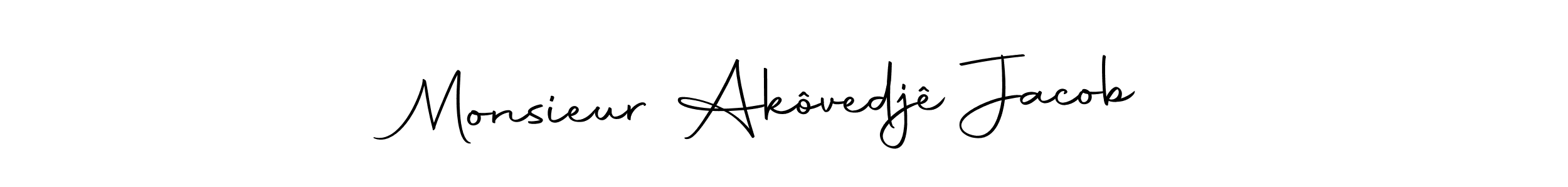 Make a short Monsieur Akôvedjê Jacob signature style. Manage your documents anywhere anytime using Autography-DOLnW. Create and add eSignatures, submit forms, share and send files easily. Monsieur Akôvedjê Jacob signature style 10 images and pictures png