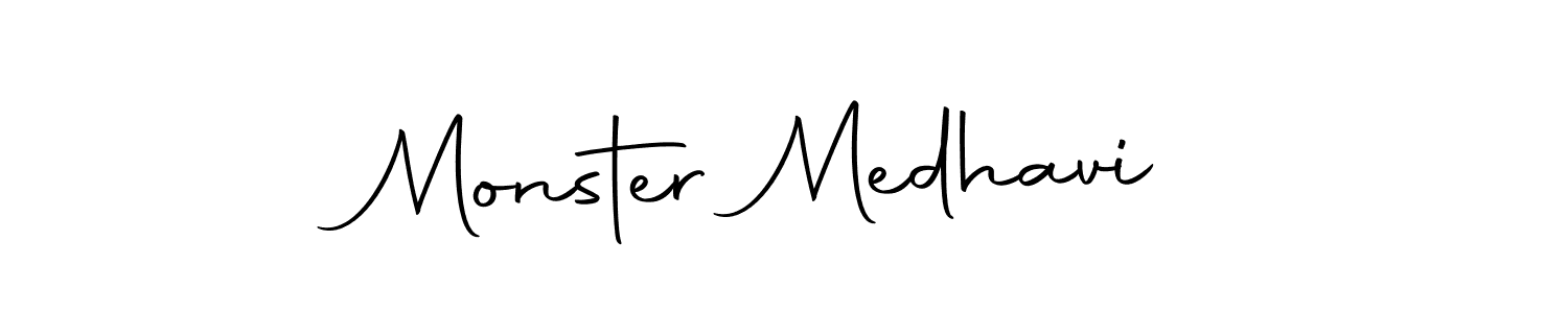 Design your own signature with our free online signature maker. With this signature software, you can create a handwritten (Autography-DOLnW) signature for name Monster Medhavi. Monster Medhavi signature style 10 images and pictures png