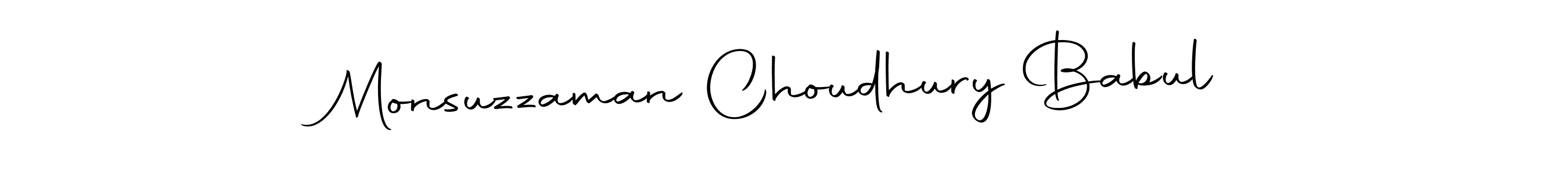 Similarly Autography-DOLnW is the best handwritten signature design. Signature creator online .You can use it as an online autograph creator for name Monsuzzaman Choudhury Babul. Monsuzzaman Choudhury Babul signature style 10 images and pictures png