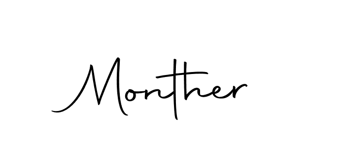 How to make Monther name signature. Use Autography-DOLnW style for creating short signs online. This is the latest handwritten sign. Monther signature style 10 images and pictures png