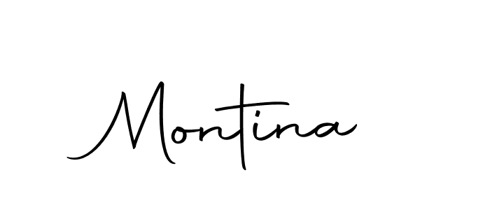 How to make Montina name signature. Use Autography-DOLnW style for creating short signs online. This is the latest handwritten sign. Montina signature style 10 images and pictures png