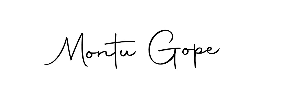 Design your own signature with our free online signature maker. With this signature software, you can create a handwritten (Autography-DOLnW) signature for name Montu Gope. Montu Gope signature style 10 images and pictures png