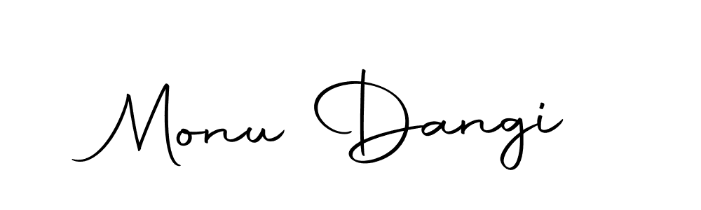 Design your own signature with our free online signature maker. With this signature software, you can create a handwritten (Autography-DOLnW) signature for name Monu Dangi. Monu Dangi signature style 10 images and pictures png