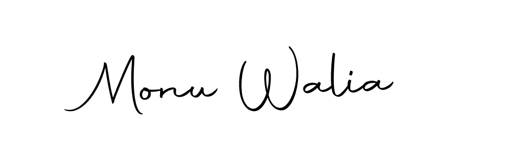 Design your own signature with our free online signature maker. With this signature software, you can create a handwritten (Autography-DOLnW) signature for name Monu Walia. Monu Walia signature style 10 images and pictures png