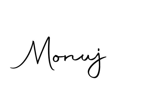 You should practise on your own different ways (Autography-DOLnW) to write your name (Monuj) in signature. don't let someone else do it for you. Monuj signature style 10 images and pictures png