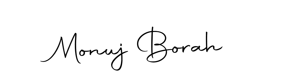 You should practise on your own different ways (Autography-DOLnW) to write your name (Monuj Borah) in signature. don't let someone else do it for you. Monuj Borah signature style 10 images and pictures png