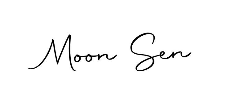 Use a signature maker to create a handwritten signature online. With this signature software, you can design (Autography-DOLnW) your own signature for name Moon Sen. Moon Sen signature style 10 images and pictures png