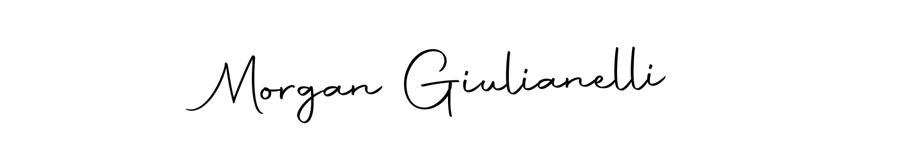 Create a beautiful signature design for name Morgan Giulianelli. With this signature (Autography-DOLnW) fonts, you can make a handwritten signature for free. Morgan Giulianelli signature style 10 images and pictures png