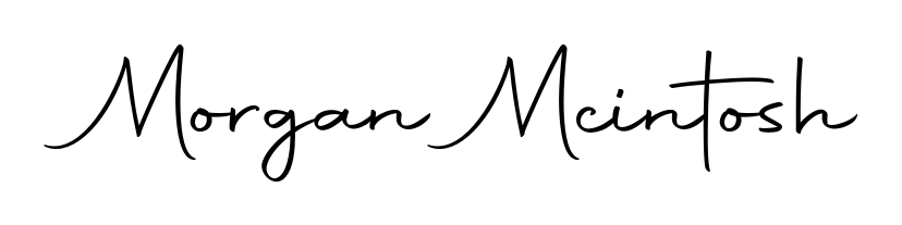 Create your official email sign-off with Morgan Mcintosh name in Autography-DOLnW style. Crisp, clean, and perfectly legible across all screens. Morgan Mcintosh signature style 10 images and pictures png