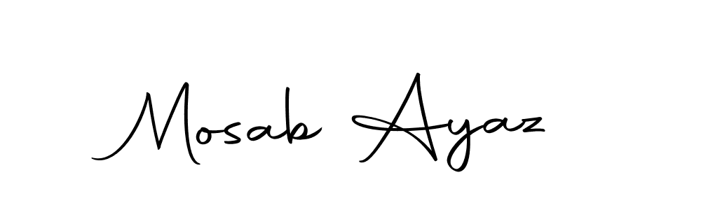 Also we have Mosab Ayaz name is the best signature style. Create professional handwritten signature collection using Autography-DOLnW autograph style. Mosab Ayaz signature style 10 images and pictures png