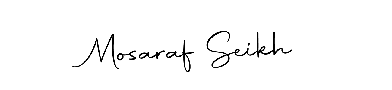 How to make Mosaraf Seikh name signature. Use Autography-DOLnW style for creating short signs online. This is the latest handwritten sign. Mosaraf Seikh signature style 10 images and pictures png