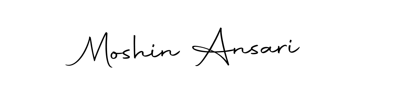 How to make Moshin Ansari name signature. Use Autography-DOLnW style for creating short signs online. This is the latest handwritten sign. Moshin Ansari signature style 10 images and pictures png