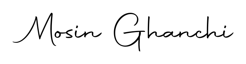 The Autography-DOLnW typeface gives name Mosin Ghanchi a refined look. Suitable for certificates, diplomas, and official verification. Mosin Ghanchi signature style 10 images and pictures png