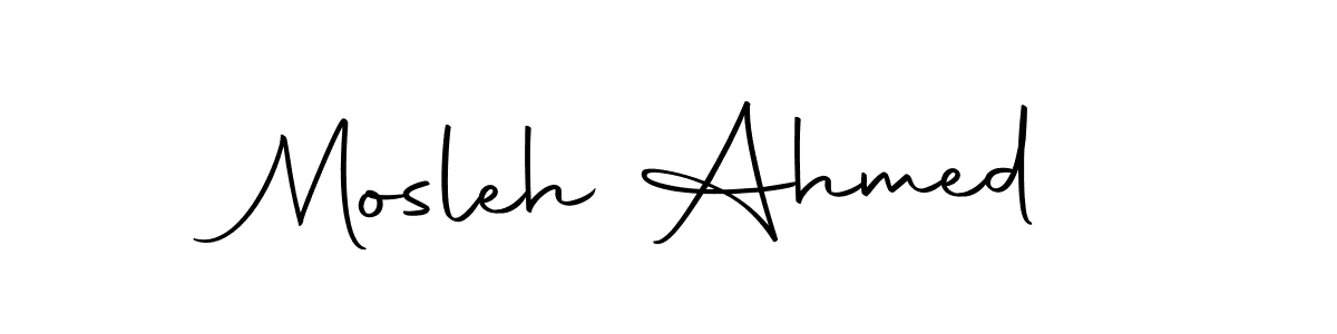 How to make Mosleh Ahmed name signature. Use Autography-DOLnW style for creating short signs online. This is the latest handwritten sign. Mosleh Ahmed signature style 10 images and pictures png